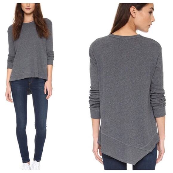 Wilt Big Back Slant Thermal Top Long Sleeve Drop Shoulder Gray Size Small - Picture 9 of 9